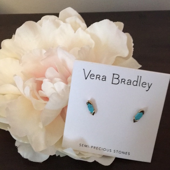Vera Bradley Jewelry - NWT Vera Bradley Gold Tone Turquoise Earrings